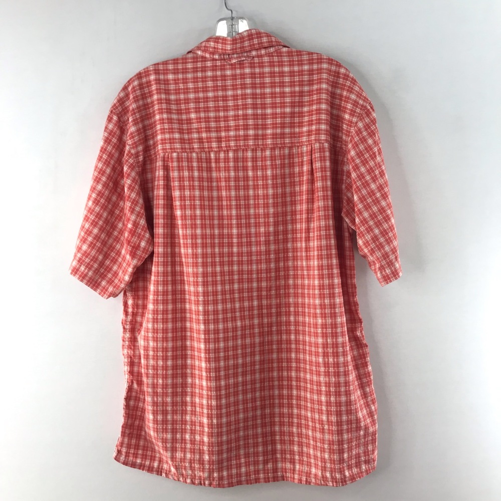 Simms Men's Orange Plaid Short Sleeve Button Front Performance Shirt Size L - Picture 3 of 9